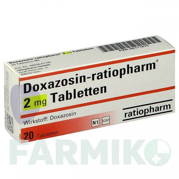 ДОКСАЗОЗИН (DOXAZOSIN) 2 мг таблетки 20 шт - Доксазозин RATIOPHARM