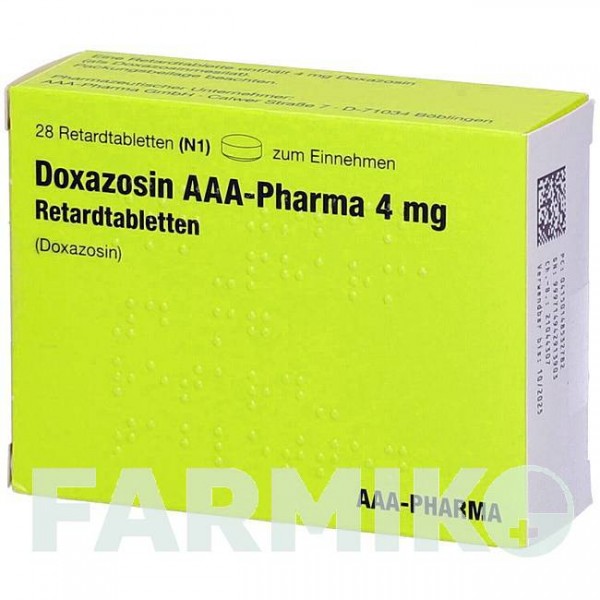 ДОКСАЗОЗИН (DOXAZOSIN) 4 мг таблетки 28 шт - Доксазозин AAA - PHARMA