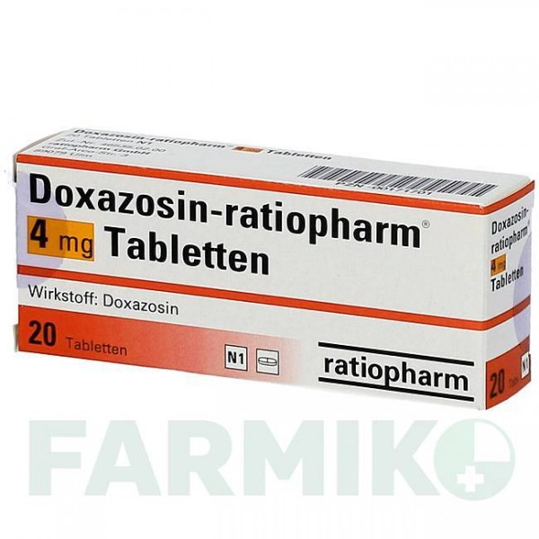 ДОКСАЗОЗИН (DOXAZOSIN) 4 мг таблетки 20 шт - Доксазозин RATIOPHARM