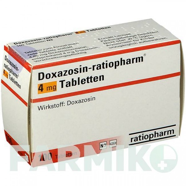 ДОКСАЗОЗИН (DOXAZOSIN) 4 мг таблетки 50 шт - Доксазозин RATIOPHARM