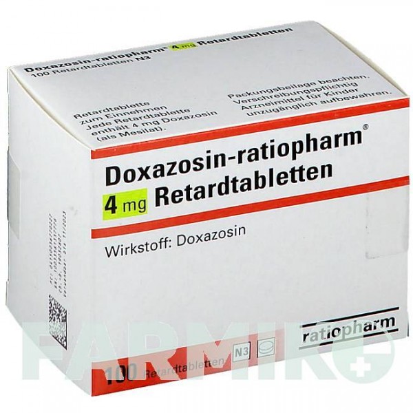 ДОКСАЗОЗИН (DOXAZOSIN) 4 мг таблетки 30 шт - Доксазозин RATIOPHARM