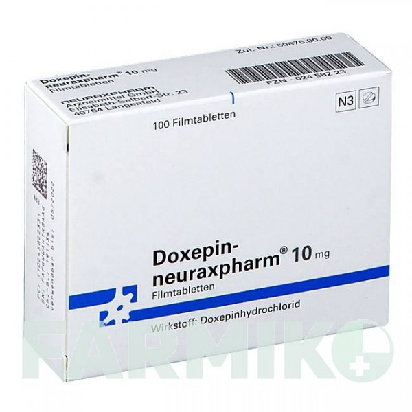 ДОКСЕПІН (DOXEPIN) 10 мг таблетки 100 шт - Доксепін NEURAXPHARM