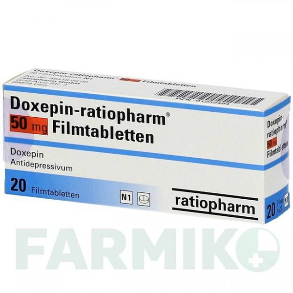 ДОКСЕПІН (DOXEPIN) 50 мг таблетки 20 шт - Доксепін RATIOPHARM