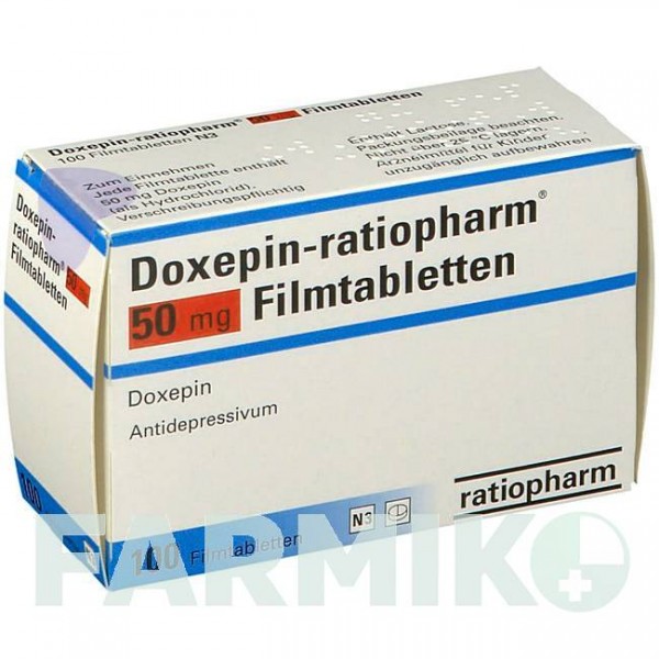 ДОКСЕПІН (DOXEPIN) 50 мг таблетки 100 шт - Доксепін RATIOPHARM