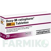 ДОКСІ (DOXY) 200 мг таблетки 20 шт - Доксициклін RATIOPHARM