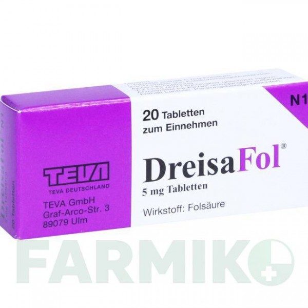 ДРЕЙЗАФОЛ (DREISAFOL) таблетки 20 шт - Фолиевая кислота TEVA