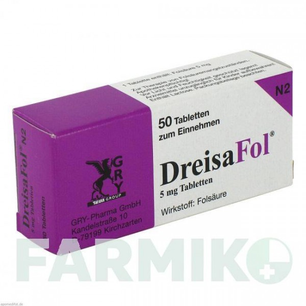 ДРЕЙЗАФОЛ (DREISAFOL) таблетки 50 шт - Фолієва кислота TEVA