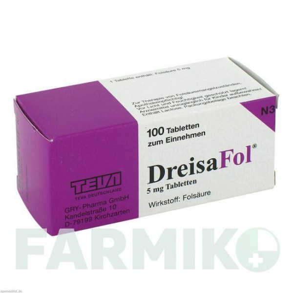 ДРЕЙЗАФОЛ (DREISAFOL) таблетки 100 шт - Фолієва кислота TEVA