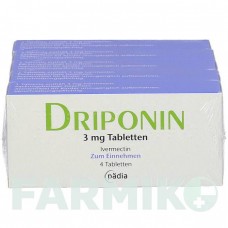 ДРИПОНИН (DRIPONIN) 3 мг таблетки 5x4 шт - Ивермектин PADIA
