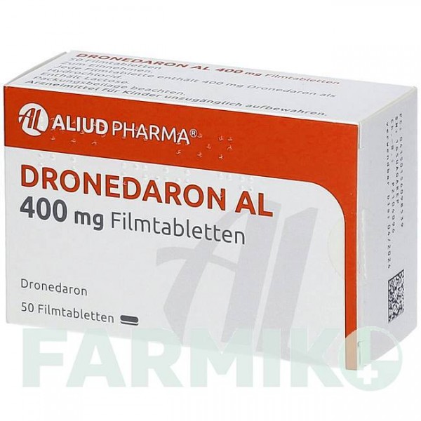 ДРОНЕДАРОН (DRONEDARON) 400 мг таблетки 50 шт - Дронедарон ALIUD PHARMA