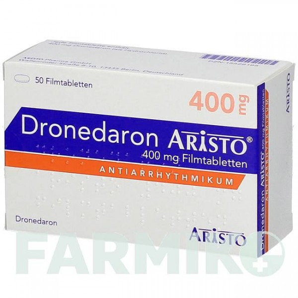 ДРОНЕДАРОН (DRONEDARON) 400 мг таблетки 50 шт - Дронедарон ARISTO PHARMA