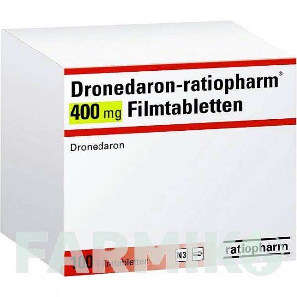 ДРОНЕДАРОН (DRONEDARON) 400 мг таблетки 100 шт - Дронедарон RATIOPHARM