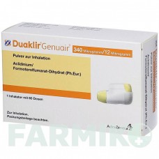 ДУАКЛИР (DUAKLIR) 340 мкг/12 мкг 60 доз порошок 1 шт - Формотерол, Аклидиния бромид AXICORP PHARMA