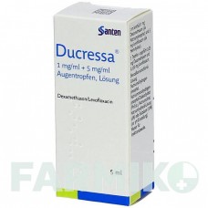 ДУКРЕССА (DUCRESSA) 1 мг/мл + 5 мг/мл капли 1x5 мл - Дексаметазон, Левофлоксацин SANTEN