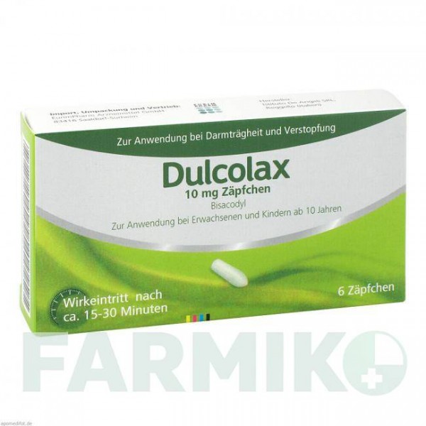 ДУЛЬКОЛАКС (DULCOLAX) суппозитории 6 шт - Бисакодил EURIMPHARM