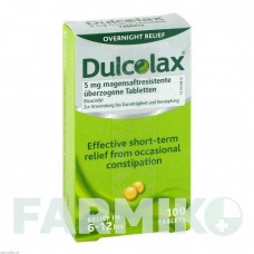 ДУЛЬКОЛАКС (DULCOLAX) таблетки 100 шт - Бисакодил EURIMPHARM