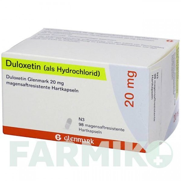 ДУЛОКСЕТИН (DULOXETIN) 20 мг капсули 98 шт - Дулоксетин GLENMARK