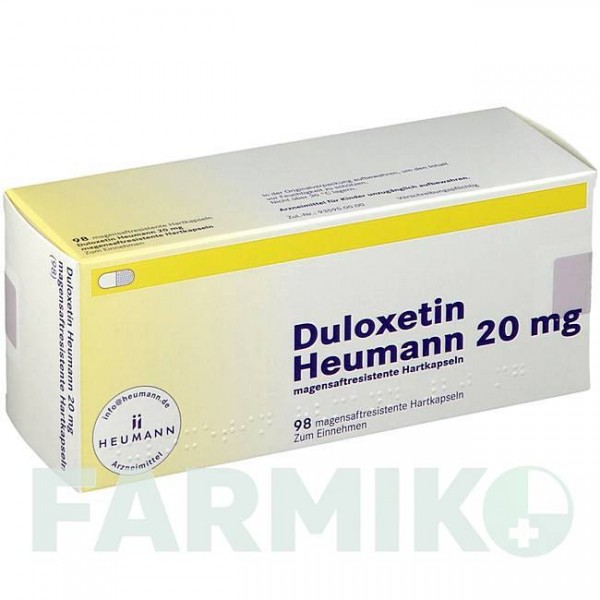 ДУЛОКСЕТИН (DULOXETIN) 20 мг капсулы 98 шт - Дулоксетин HEUMANN PHARMA