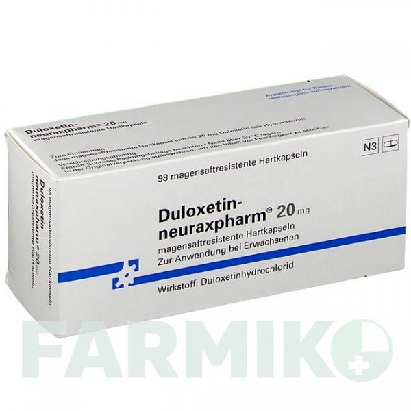 ДУЛОКСЕТИН (DULOXETIN) 20 мг капсулы 98 шт - Дулоксетин NEURAXPHARM