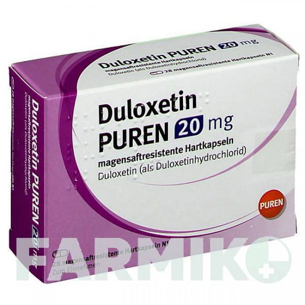 ДУЛОКСЕТИН (DULOXETIN) 20 мг капсулы 28 шт - Дулоксетин PUREN PHARMA