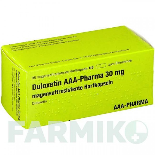 ДУЛОКСЕТИН (DULOXETIN) 30 мг капсулы 98 шт - Дулоксетин AAA - PHARMA