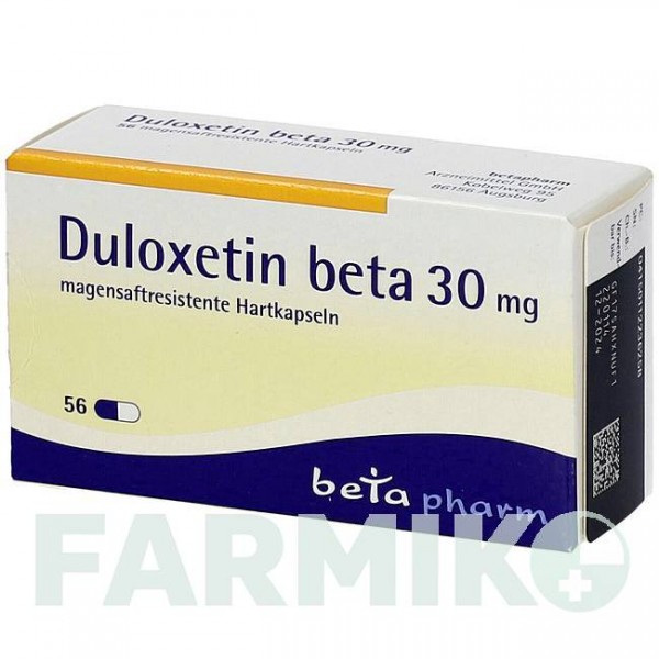 ДУЛОКСЕТИН (DULOXETIN) 30 мг капсулы 56 шт - Дулоксетин BETAPHARM