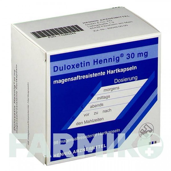 ДУЛОКСЕТИН (DULOXETIN) 30 мг капсулы 98 шт - Дулоксетин HENNIG