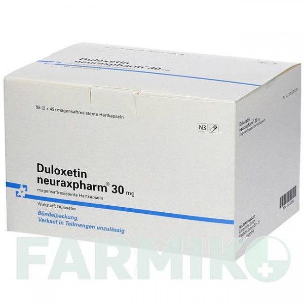 ДУЛОКСЕТИН (DULOXETIN) 30 мг капсулы 98 шт - Дулоксетин NEURAXPHARM