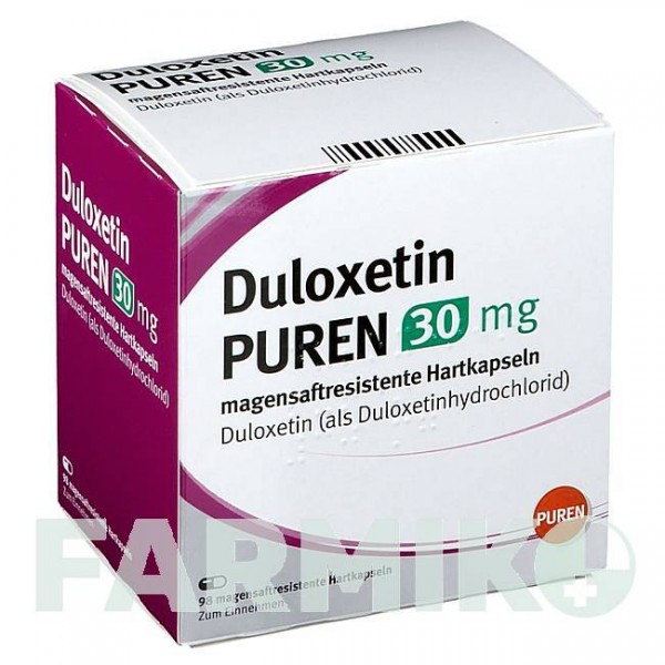 ДУЛОКСЕТИН (DULOXETIN) 30 мг капсулы 28 шт - Дулоксетин PUREN PHARMA