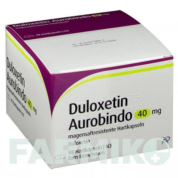 ДУЛОКСЕТИН (DULOXETIN) 40 мг капсулы 98 шт - Дулоксетин PUREN PHARMA