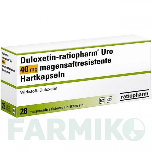 ДУЛОКСЕТИН (DULOXETIN) 40 мг капсулы 28 шт - Дулоксетин RATIOPHARM