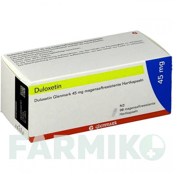 ДУЛОКСЕТИН (DULOXETIN) 45 мг капсулы 98 шт - Дулоксетин GLENMARK