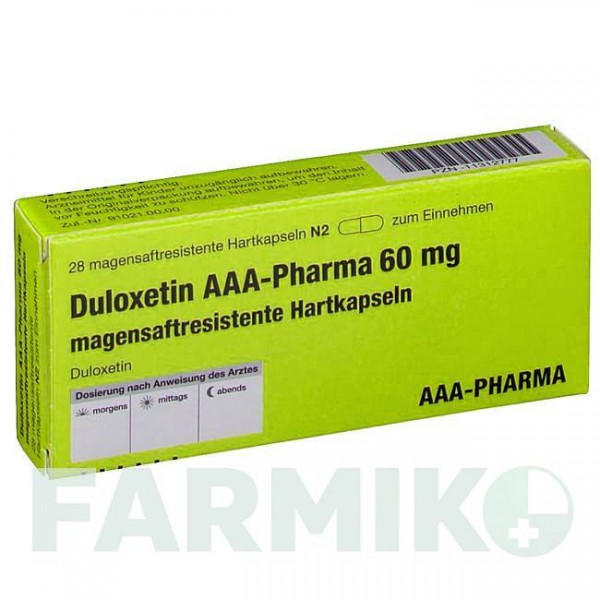 ДУЛОКСЕТИН (DULOXETIN) 60 мг капсулы 28 шт - Дулоксетин AAA - PHARMA