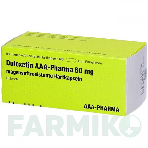 ДУЛОКСЕТИН (DULOXETIN) 60 мг капсулы 98 шт - Дулоксетин AAA - PHARMA