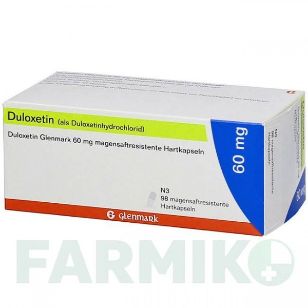 ДУЛОКСЕТИН (DULOXETIN) 60 мг капсулы 98 шт - Дулоксетин GLENMARK