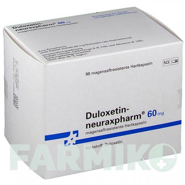 ДУЛОКСЕТИН (DULOXETIN) 60 мг капсулы 98 шт - Дулоксетин NEURAXPHARM