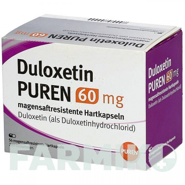 ДУЛОКСЕТИН (DULOXETIN) 60 мг капсулы 56 шт - Дулоксетин PUREN PHARMA
