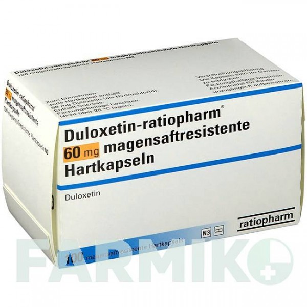ДУЛОКСЕТИН (DULOXETIN) 60 мг капсулы 100 шт - Дулоксетин RATIOPHARM
