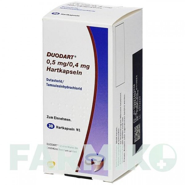 ДУОДАРТ (DUODART) 0,5 мг/0,4 мг капсулы 30 шт - Тамсулозин, Дутастерид EMRA-MED