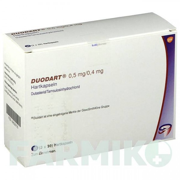 ДУОДАРТ (DUODART) 0,5 мг/0,4 мг капсулы 90 шт - Тамсулозин, Дутастерид KOHLPHARMA