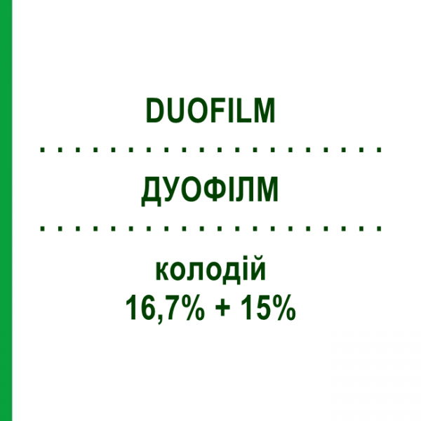 ДУОФІЛМ (DUOFILM) 16,7% + 15% колодій 15 мл - Активні речовини FARMED
