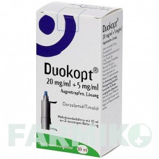 ДУОКОПТ (DUOKOPT) 20 мг/мл + 5 мг/мл капли 10 мл - Тимолол, Дорзоламид FD PHARMA