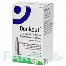 ДУОКОПТ (DUOKOPT) 20 мг/мл + 5 мг/мл краплі 2x10 мл - Тимолол, Дорзоламід KOHLPHARMA