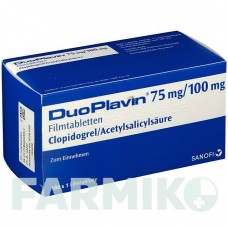 ДУОПЛАВИН (DUOPLAVIN) 75 мг/100 мг таблетки 28 шт - Клопидогрел, Ацетилсалициловая кислота DOCPHARM