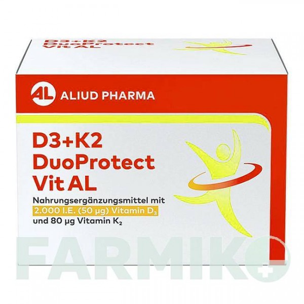 ДУОПРОТЕКТ (DUOPROTECT) 2000 МО/80 мкг капсули 90 шт - Активні речовини ALIUD PHARMA