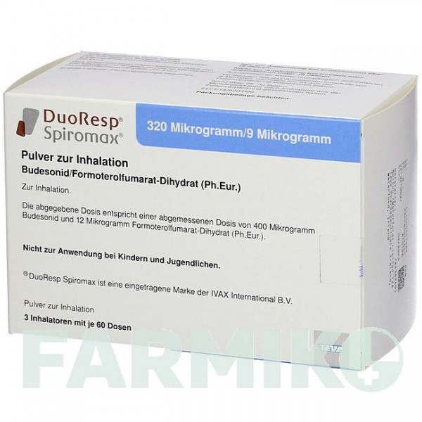 ДУОРЕСП (DUORESP) 320 мкг/9 мкг/доза 1 х 60 доз порошок 1 шт - Формотерол, Будесонід KOHLPHARMA