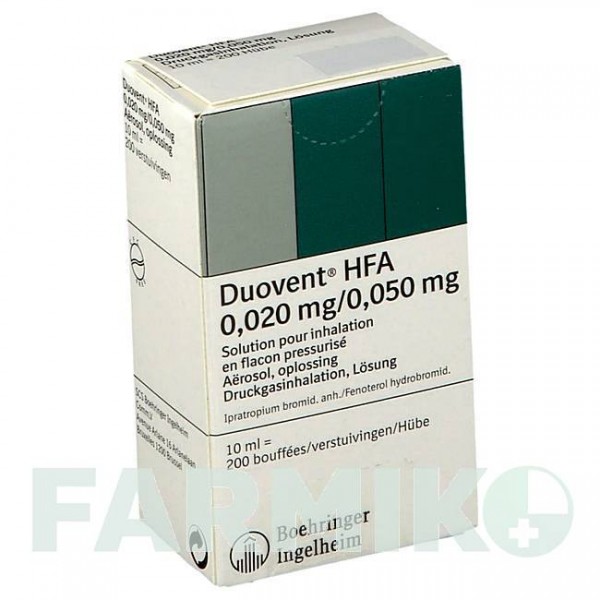 ДУОВЕНТ (DUOVENT) аерозоль 10 мл - Фенотерол, Іпратропію бромід AXICORP PHARMA