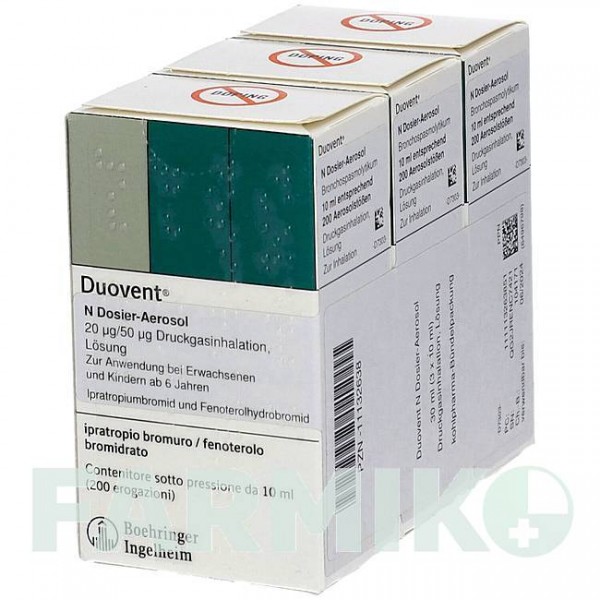 ДУОВЕНТ (DUOVENT) аэрозоль 10 мл - Фенотерол, Ипратропия бромид KOHLPHARMA