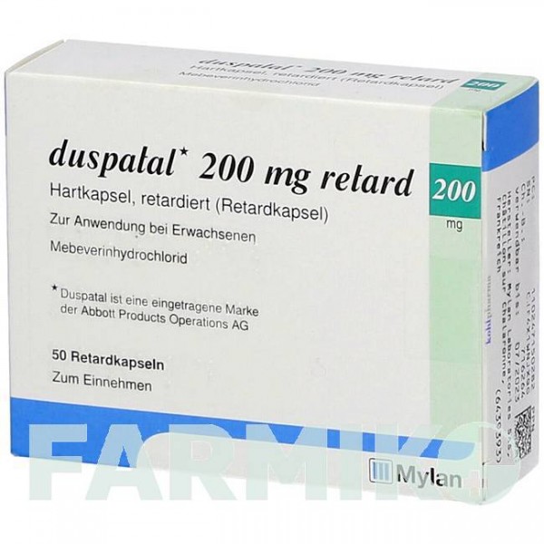 ДУСПАТАЛ (DUSPATAL) 200 мг капсули 50 шт - Мебеверин KOHLPHARMA