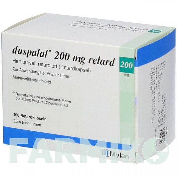 ДУСПАТАЛ (DUSPATAL) 200 мг капсулы 100 шт - Мебеверин KOHLPHARMA